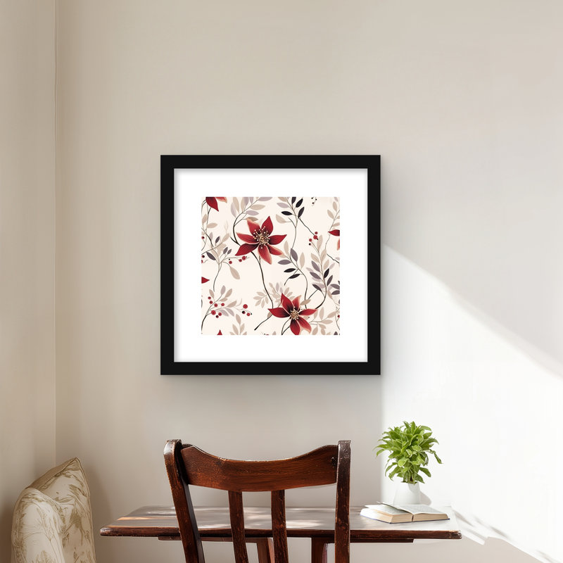 Imprimé mat rouge à motif de fleur rouge | Décoration intérieure