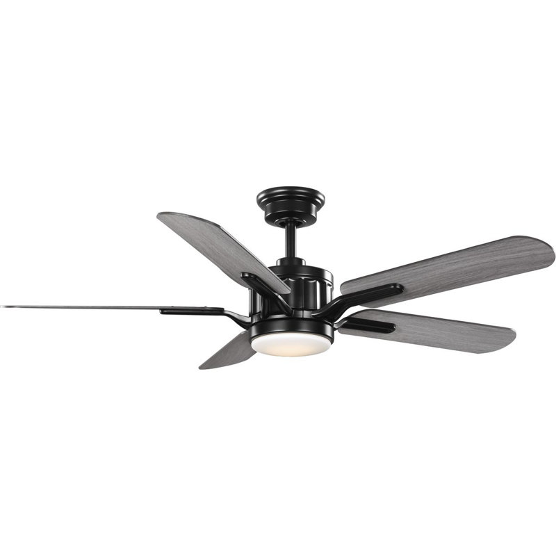 Claret 54'' Ceiling Fan with LED Lights, Black with Dark Gray Blades