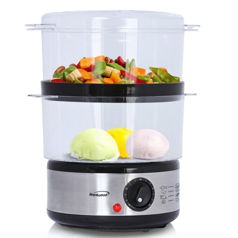 Brentwood 2-Tier 5 Quart Stainless Steel Food Steamer