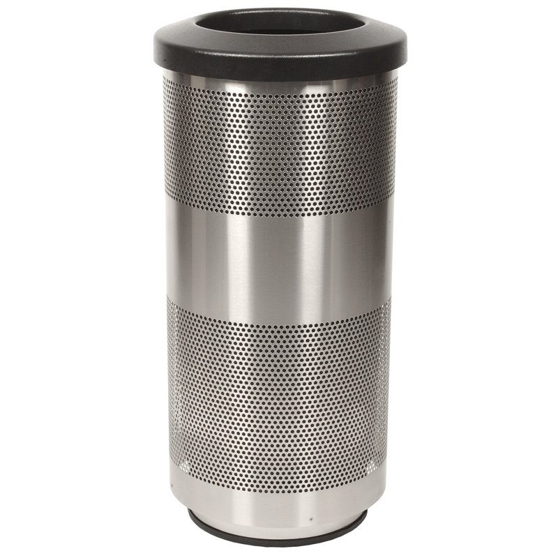 Stadium Series Perforated Metal Steel Open Kitchen Trash Can - 20 Gallons