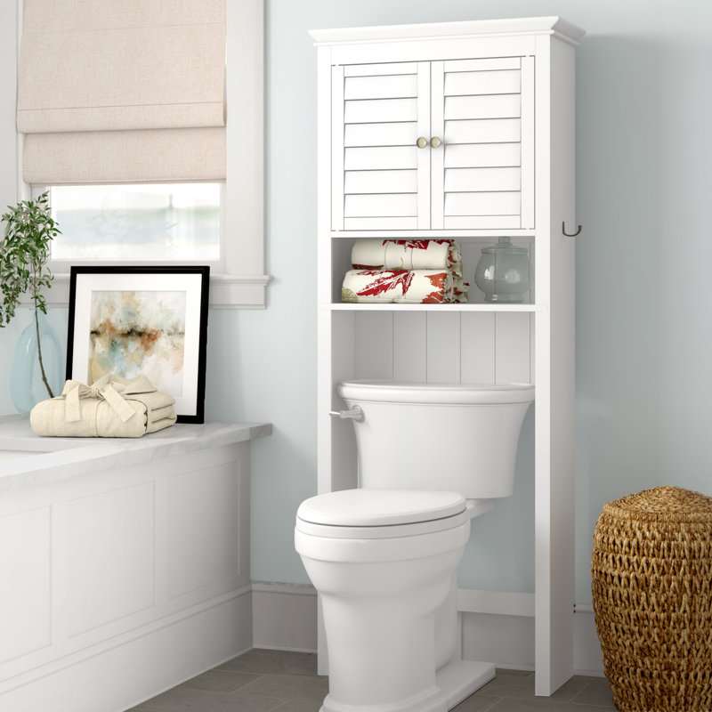 Rangement au-dessus de la toilette de l 26,63 po x H 66,25 po x P 10,5 po Crenshaw, Blanc Crosley