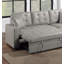 Canapé modulaire convertible gris clair en faux cuir convertible