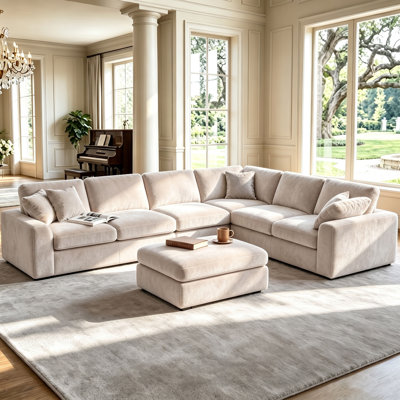 Oversized Modular Sectional Sofa, 7 Seater Cloud Couch with Ottoman