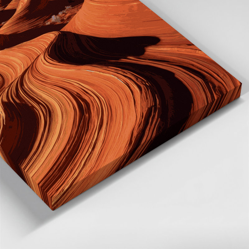 «Southwestern Patterns Red Clay Waves» 226, art mural sur toile brune, H 20 po x l 24 po