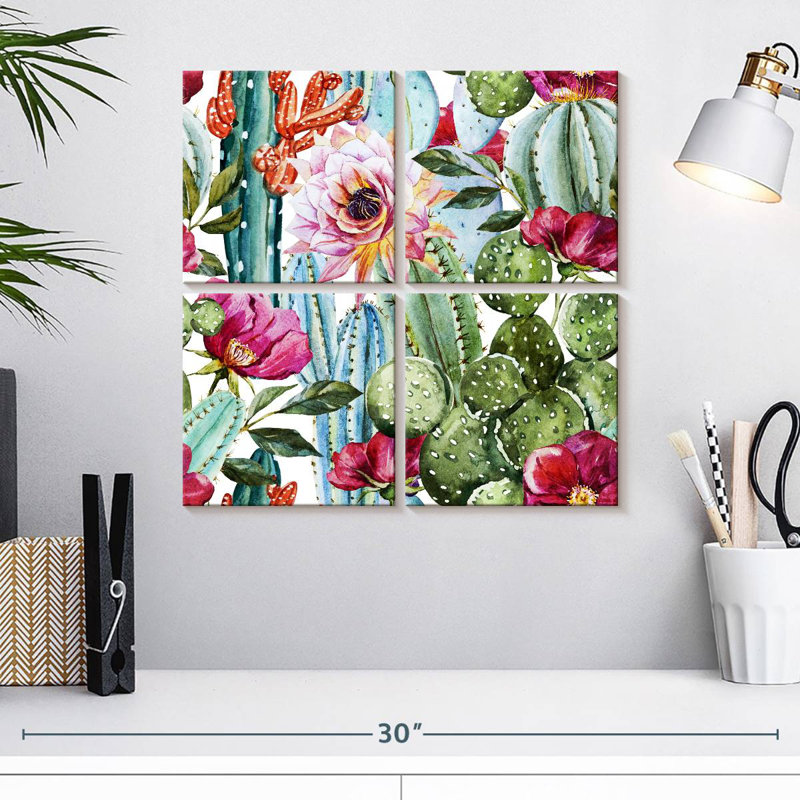Fleurs de cactus colorées Harnek, H 18 po x l 18 po