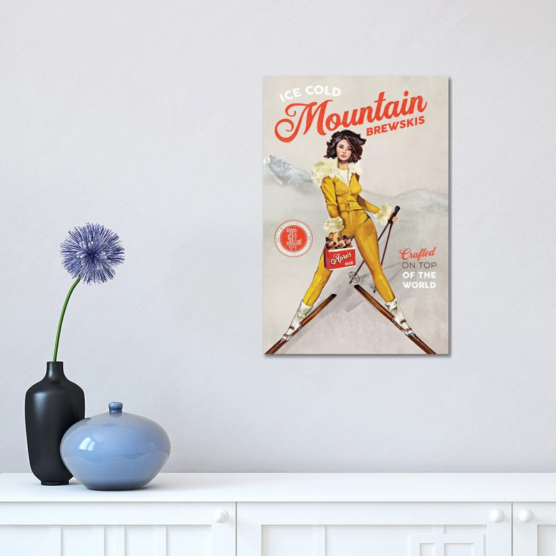 «Apres Ski Mountain Brewski», reproduction de publicité sur toile tendue, H 18 po x l 12 po x P 1,5 po