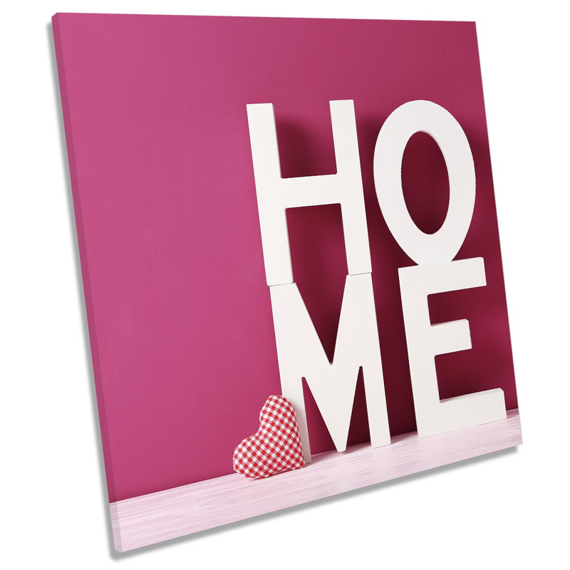 Home Love Heart - Wrapped Canvas Print, 60cm H x 60cm W x 2cm D