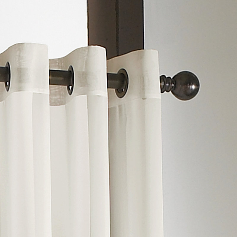 Curtainworks Mannino Solid Sheer Grommet Single Curtain Panel, 59" W x 84" L, Oyster
