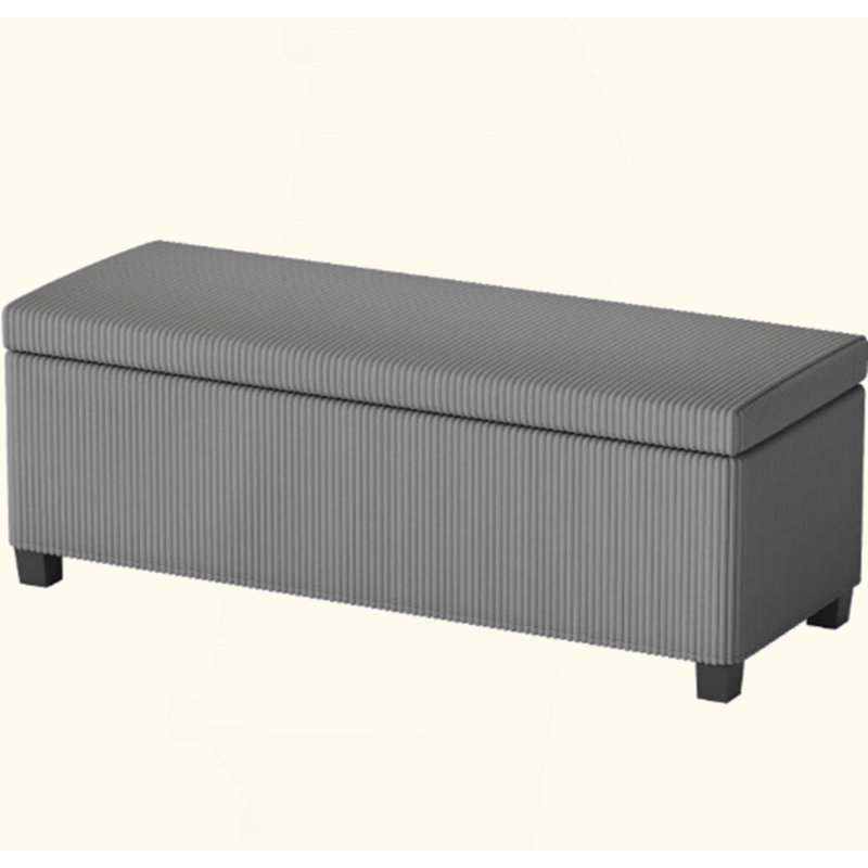 Bed Bench  with Storage, Gray, 15.7" H x 44.1" W x 16.5" D