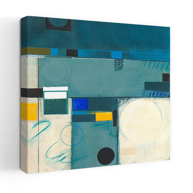 Calypso bleu III, art contemporain abstrait, H 18 po x l 18 po