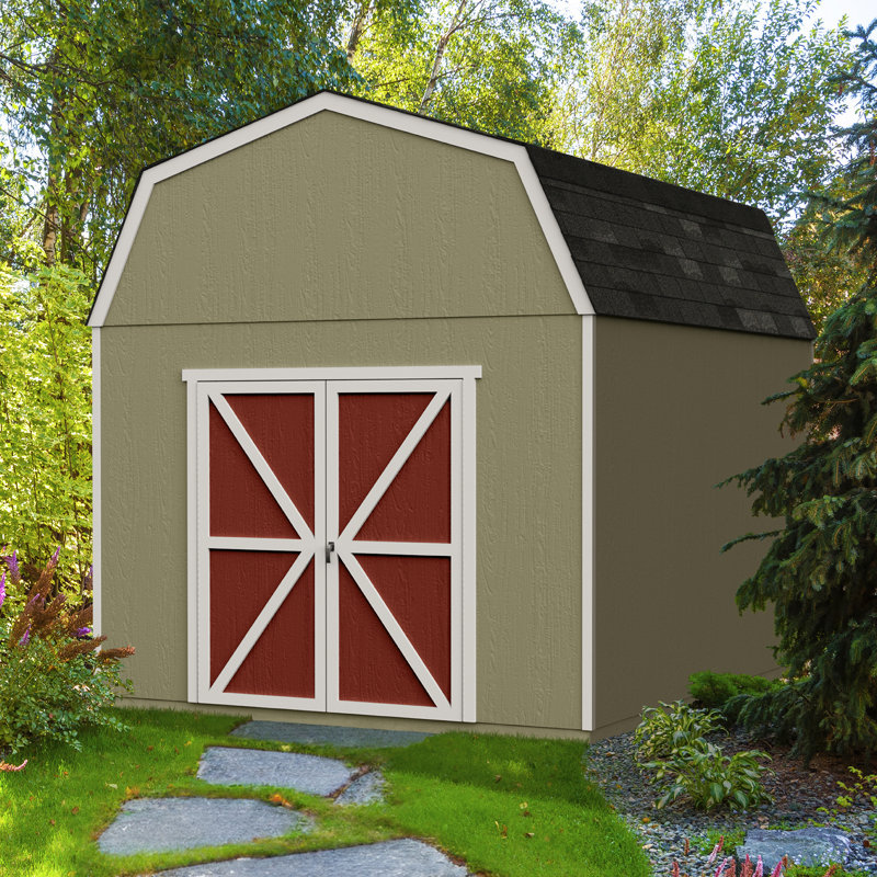 Braymore Wood Storage Shed, With Floor, 10' W x 12' D, No