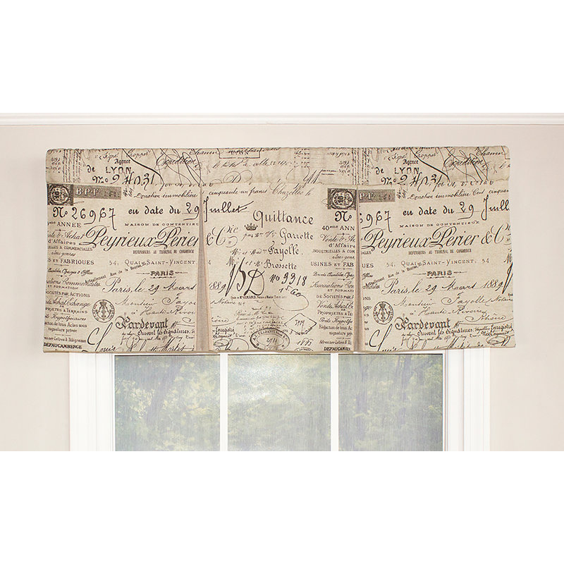 Cantonnière abstraite sur mesure en coton, L 42 po x L 16 po, Lin