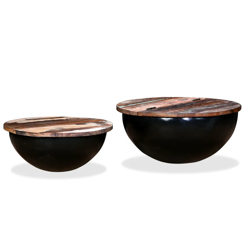 Nadia Solid Coffee Table with Storage, Black