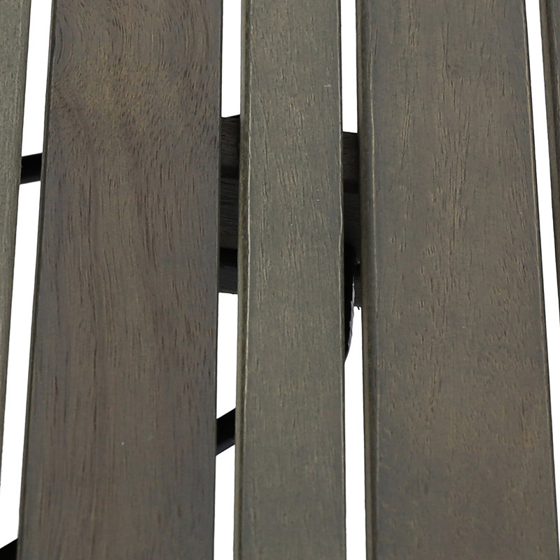 Table d'appoint pliable en bois gris avec lattes glamour, l 21,27 po x P 13,48 po x P 15,97 po