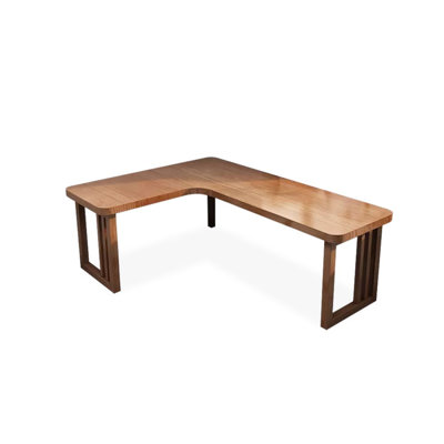 Bureaux rectangulaires en bois massif brun clair
