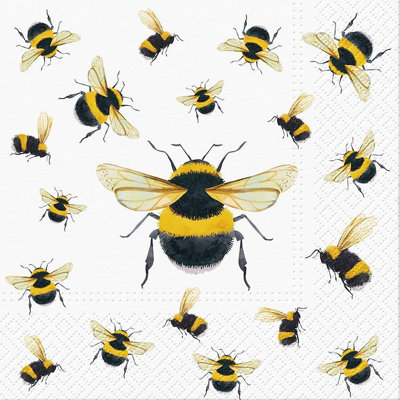 Ensemble de 20 serviettes de table Abeilles dansantes