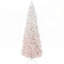 Sapin de Noël artificiel non éclairé de 6 pi de hauteur avec branches réalistes et base en acier, rose et blanc