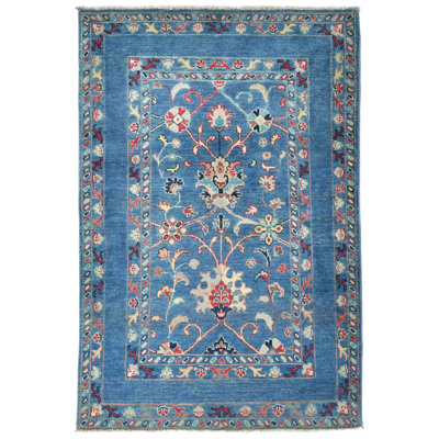 One-of-a-Kind Blue Modern 3x5 Oriental Area Rug