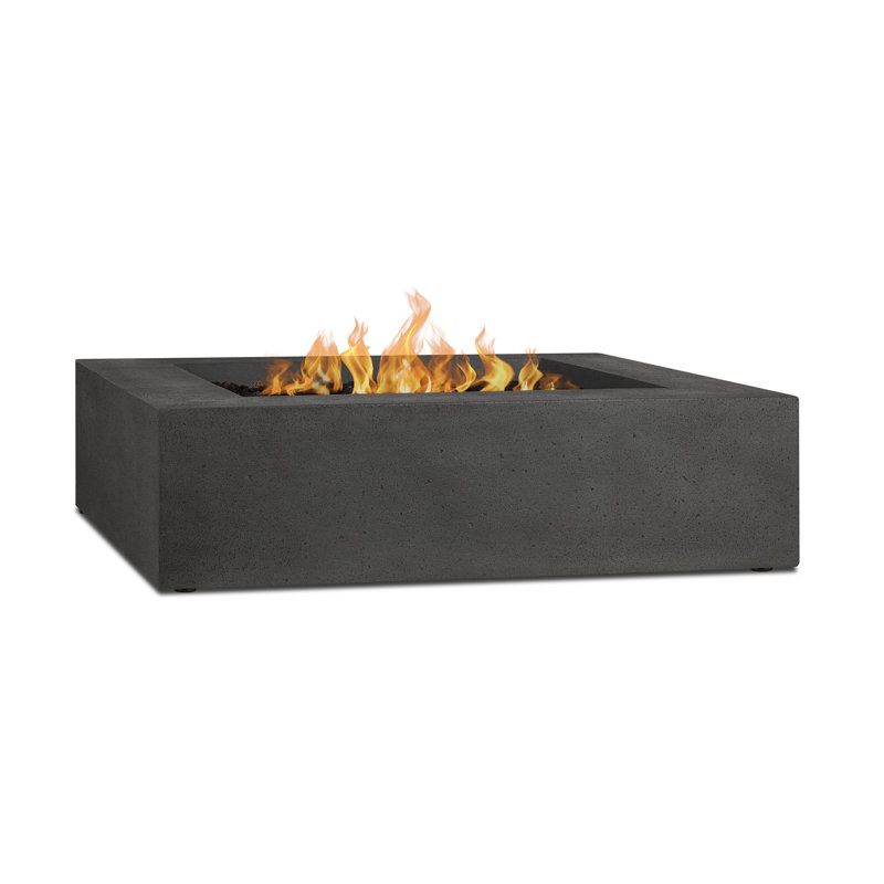 Ashling 42" Square Concrete Propane Fire Pit Table by Jensen Co., Carbon