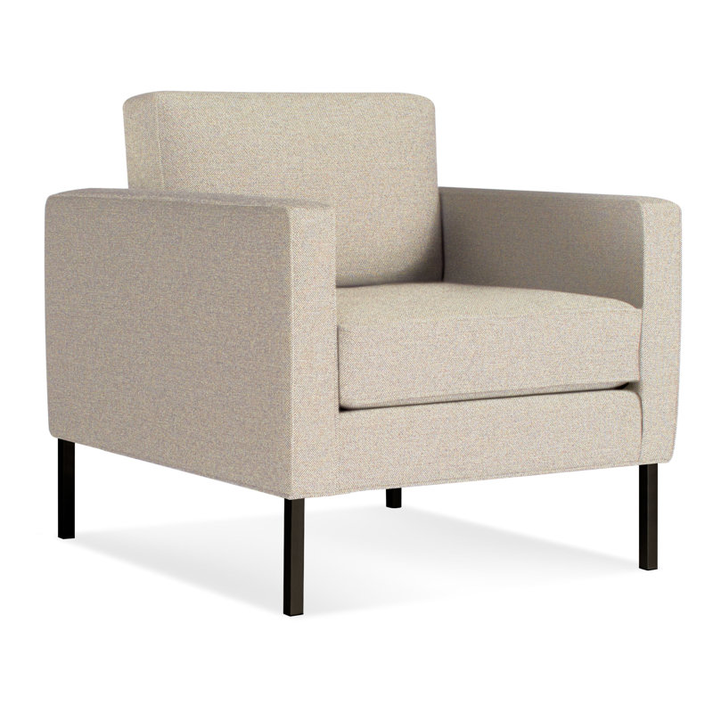 Paramount Tufted Armchair, Black, Otter Velvet Polyester Blend