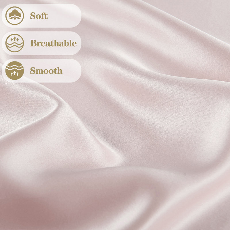 100% Mulberry Silk Pillowcase, Soft Pink, King Pillowcase