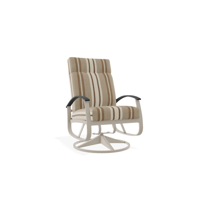 Belle Isle Outdoor Rocker Chair, Canvas Pacific Blue Sunbrella® Canvas, Gloss White, Classic Graphite P30