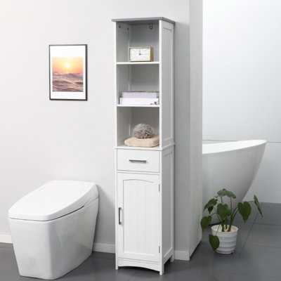 Tall Bathroom Cabinet With 3 Tier Shelf