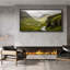 «Winding Road Through Lush Green Vallys», art mural sur toile - photographie de nature scénique pour des espaces rustiques-116517353