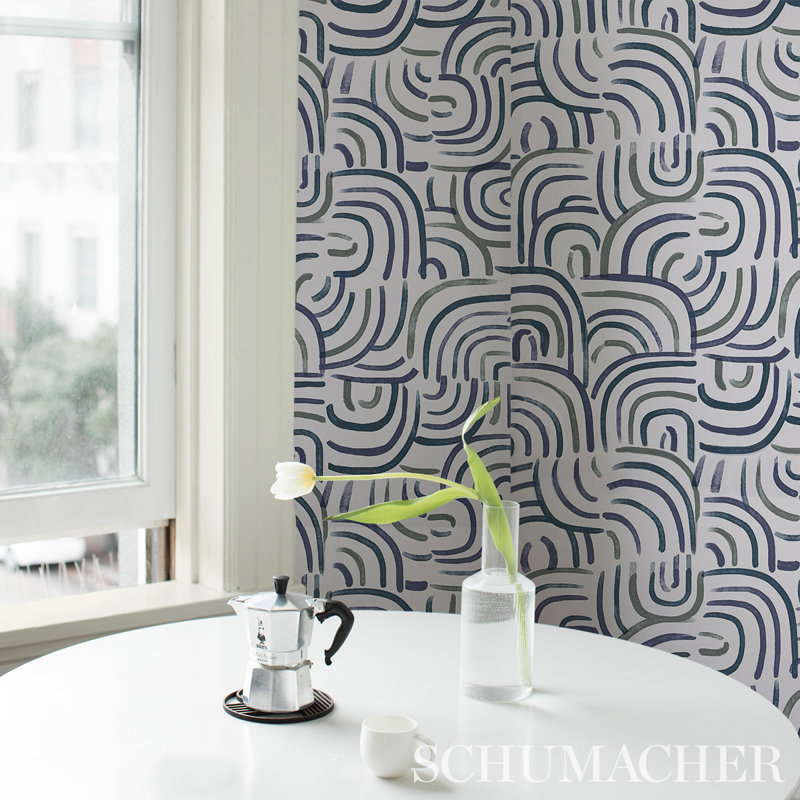 Schumacher x Backdrop New Beat Wallpaper, Blue/Green