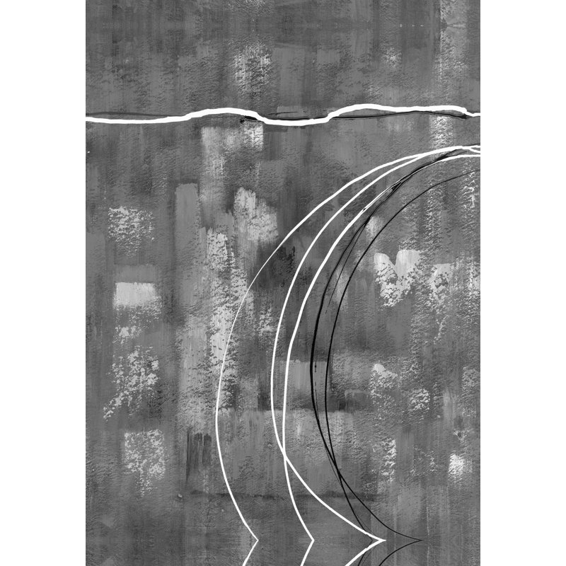 Reproduction d’art sur toile tendue, "Grey abstract Paint N Lines", H 48 po x l 32 po