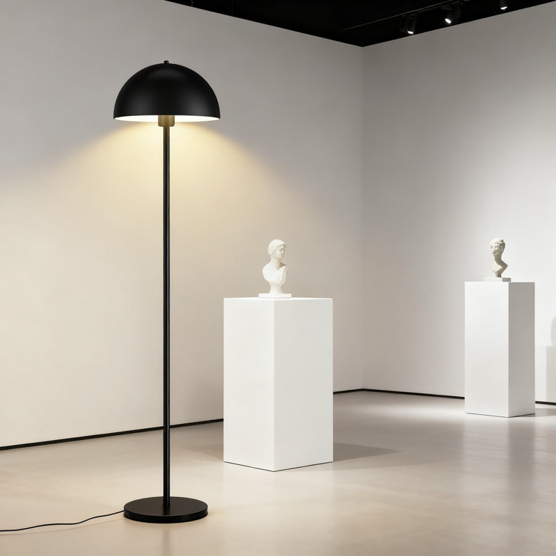 Industrial Floor Lamp With Retro Mushroom Shade, 65.6 Inch Standing Lamp For Living Room, Mid Century Modern Metal Pole Light With E26 Socket And Foot Switch, No Bulb Included