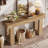 63" Farmhouse Console Table, Natural Wooden Sofa Table Rectangular Accent Console For Entryway, Hallway & Living Room (natural)-876981168