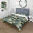 Green And White Allure Daffodil Pattern Polyester Box Stitch Floral Duvet Cover Set-291626345