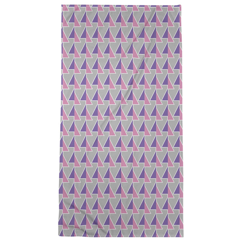 Serviette de bain Jordao, Mauve foncé / rose / gris