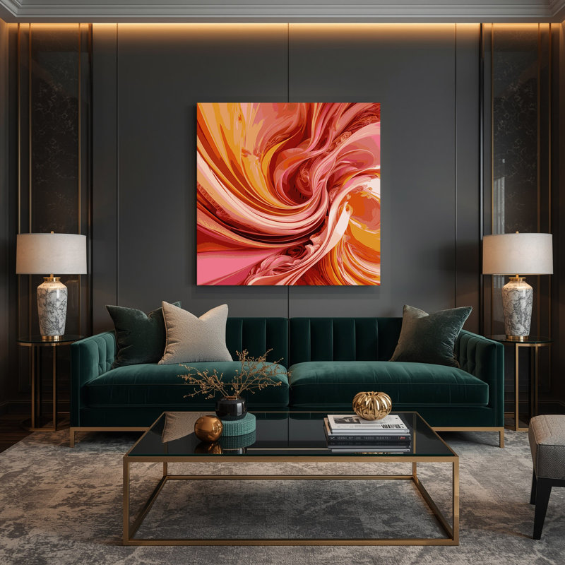 Art numérique sur toile, abstraction numérique 22, H 12 po x l 12 po