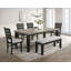 Table rectangulaire de salle à manger de style contemporain 1Pc avec 18 pieds de blocs de feuilles effilées à finition bicolore en bois massif
