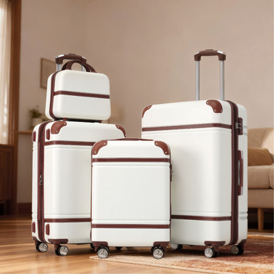 Hardshell Luggage Sets 4 Pieces 20"+24"+28" Luggages And Cosmetic Case Spinner Suitcase With TSA Lock  Lightweight