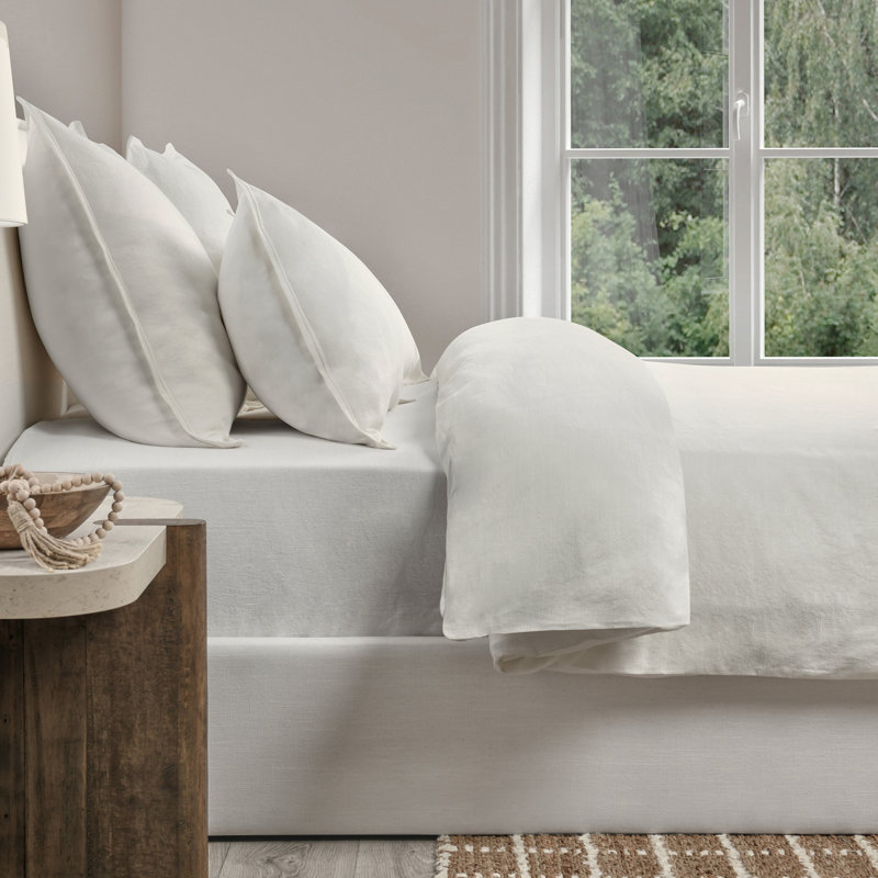 Talia Duvet Cover, Ivory, Queen Duvet Cover