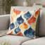 Coussin Modern - coussin scandinave bleu et orange à imprimé ikat-125946961