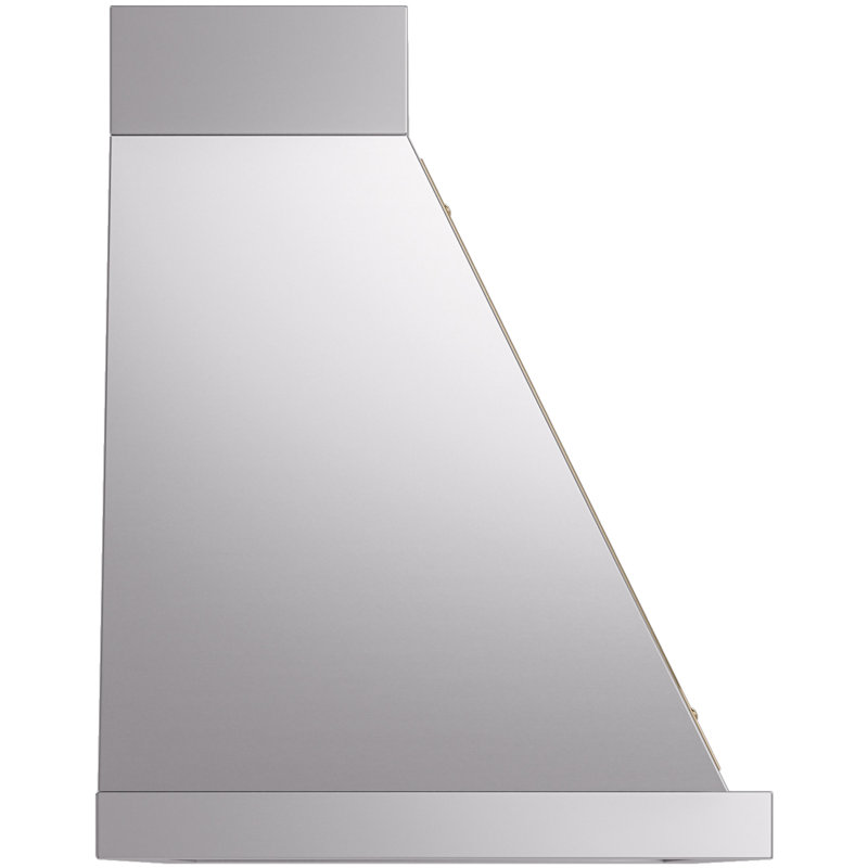 ILVE Nostalgie II Series Noblesse 48 inch Wall Mount Range Hood with 600 CFM, Stainless Steel/Brass