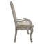 Chaise de salle à manger avec accoudoirs à dossier solide Adison (ensemble de 2), cuir synthétique ivoire et finition blanc os