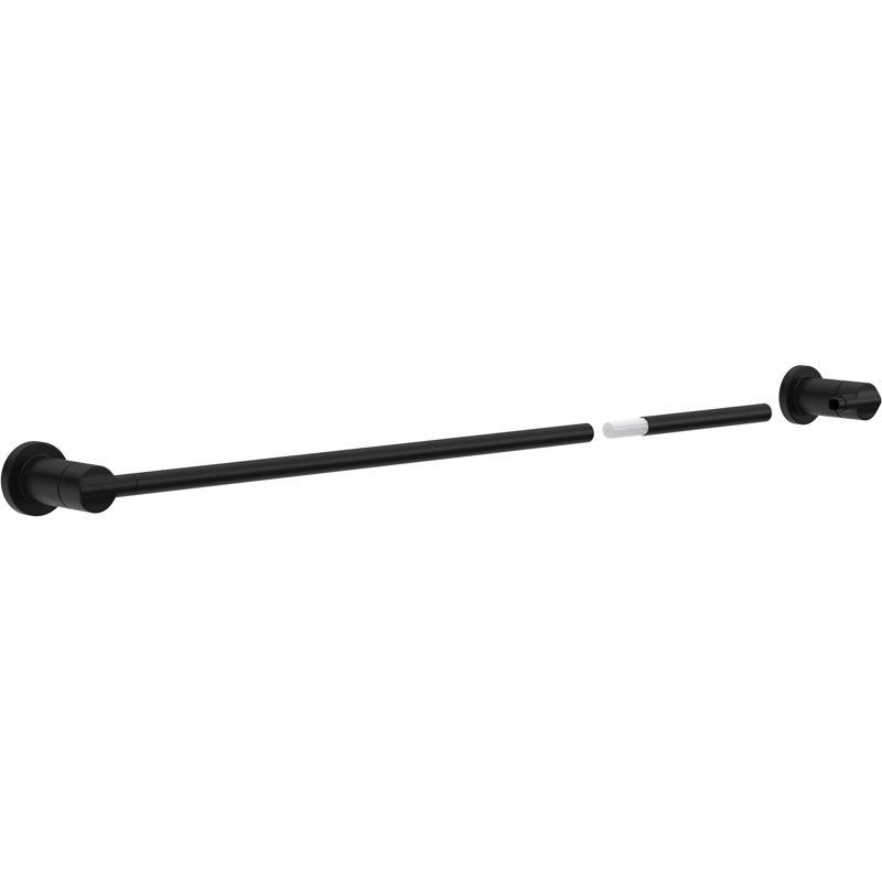 Porte-serviettes mural avec rallonge de bain 6 po Nicoli, Noir mat