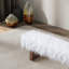 Banc en fourrure kaki blanche