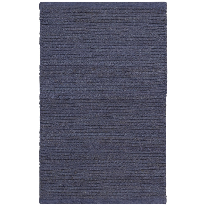  Natural Jute 9' x 12' Navy Farmhouse Indoor Rug, Rectangle 9' x 12', Navy