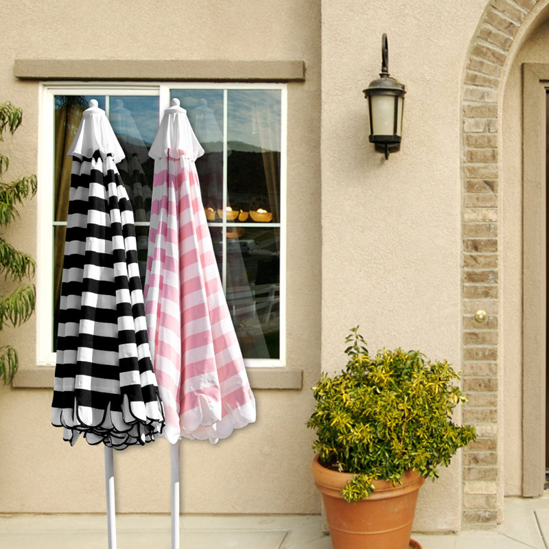 Parasol Adahir 108 avec contrepoids inclus, Noir / blanc, Blanc
