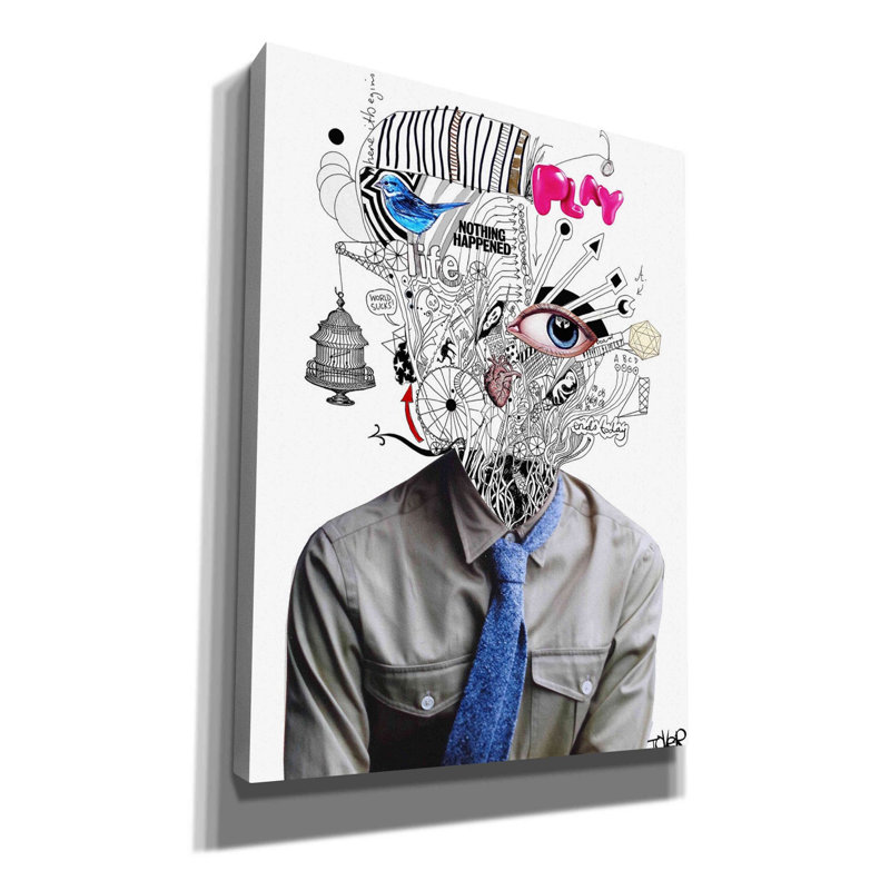 «The Introspect» par Loui Jover, toile, art mural, H 54 po x l 40 po x P 1,5 po