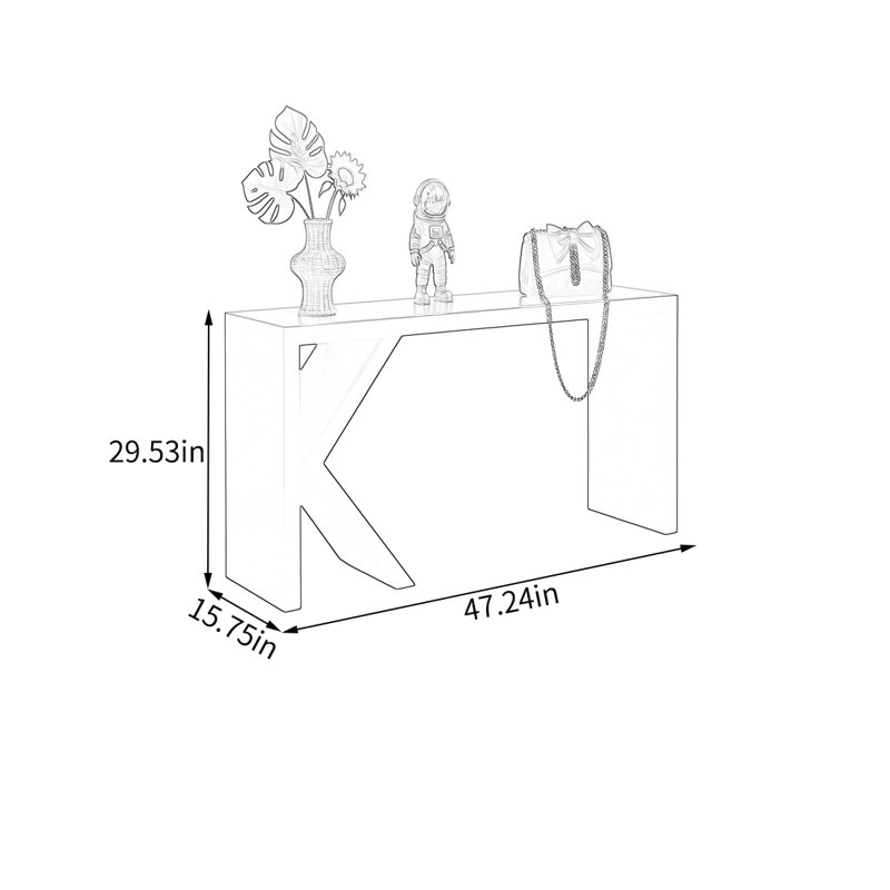 Table de présentation noir mat, H 29,53 po x l 47,24 po x P 15,75 po