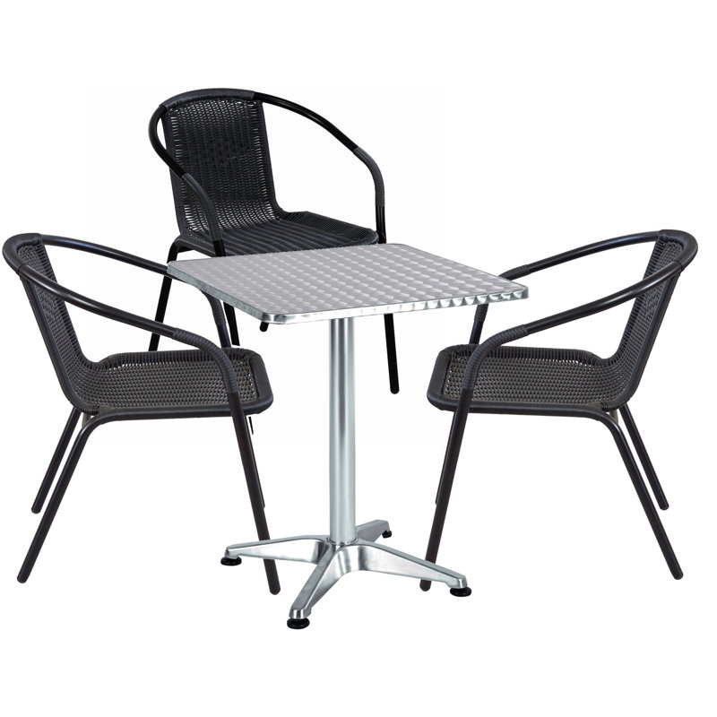 Hundo 3 - Person Patio Dining Set Square Table