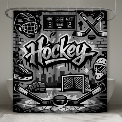 Rideaux de douche Hockey Équipement Graffiti