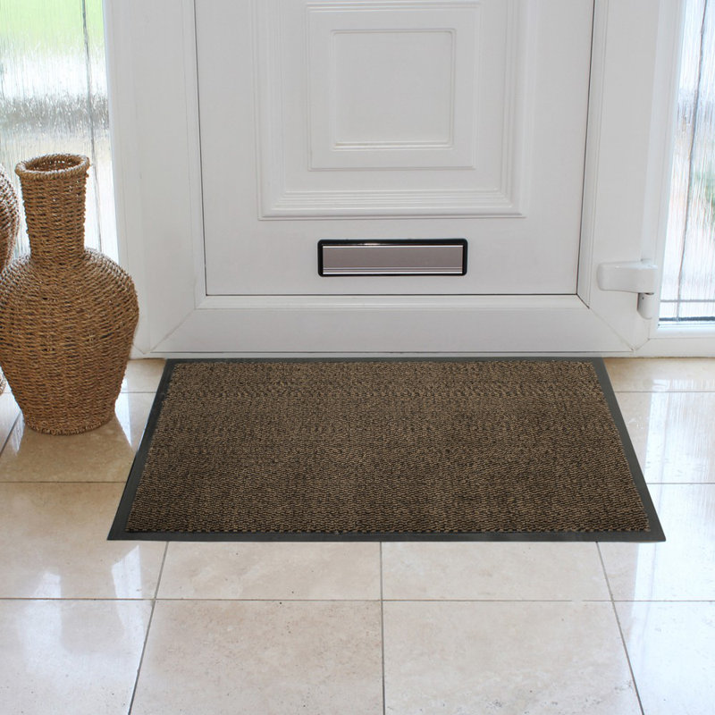 Non-Slip Indoor Doormat, Brown, Rectangle 60 x 80cm